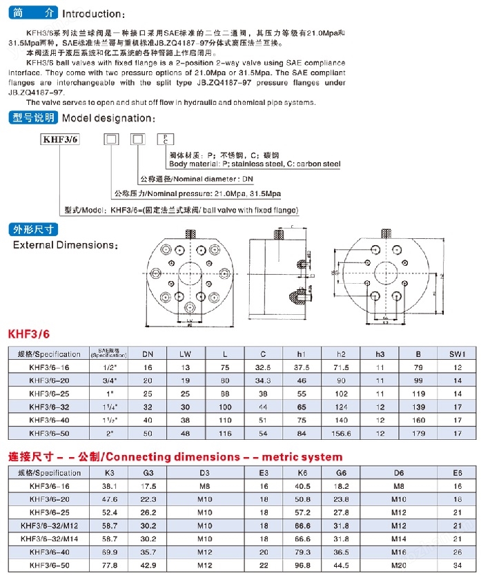 KHF36固定法兰球阀(图2)