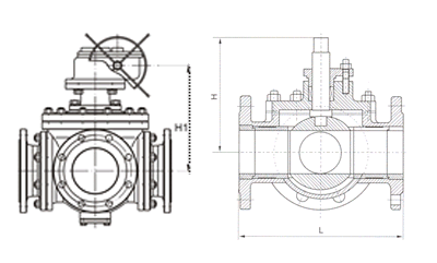 Q946F电动四通球阀(图2)